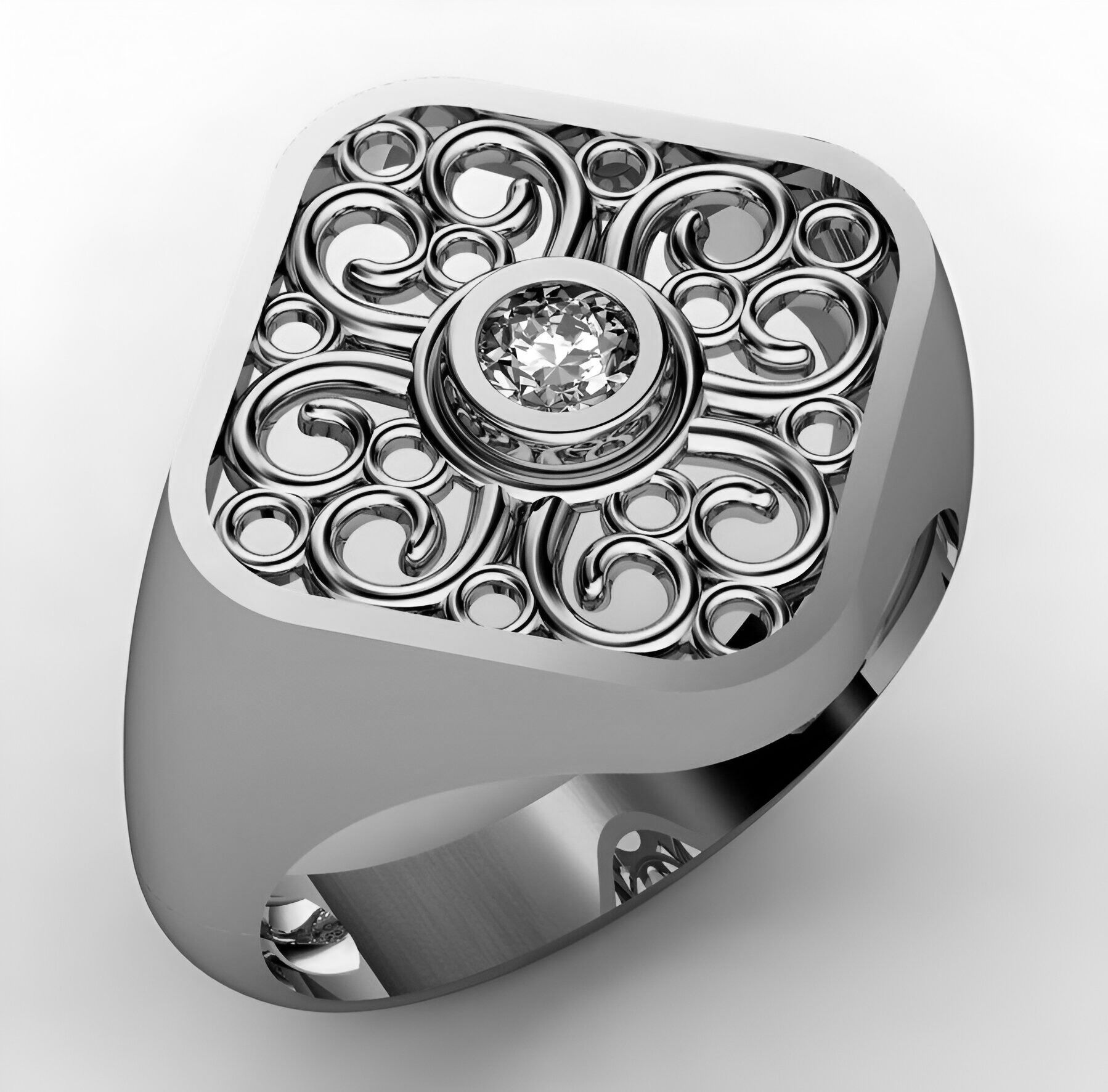 Mens Ring 3dm stl renders details 3D print model_2