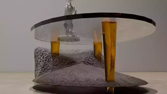 Glass and wooden coffee table