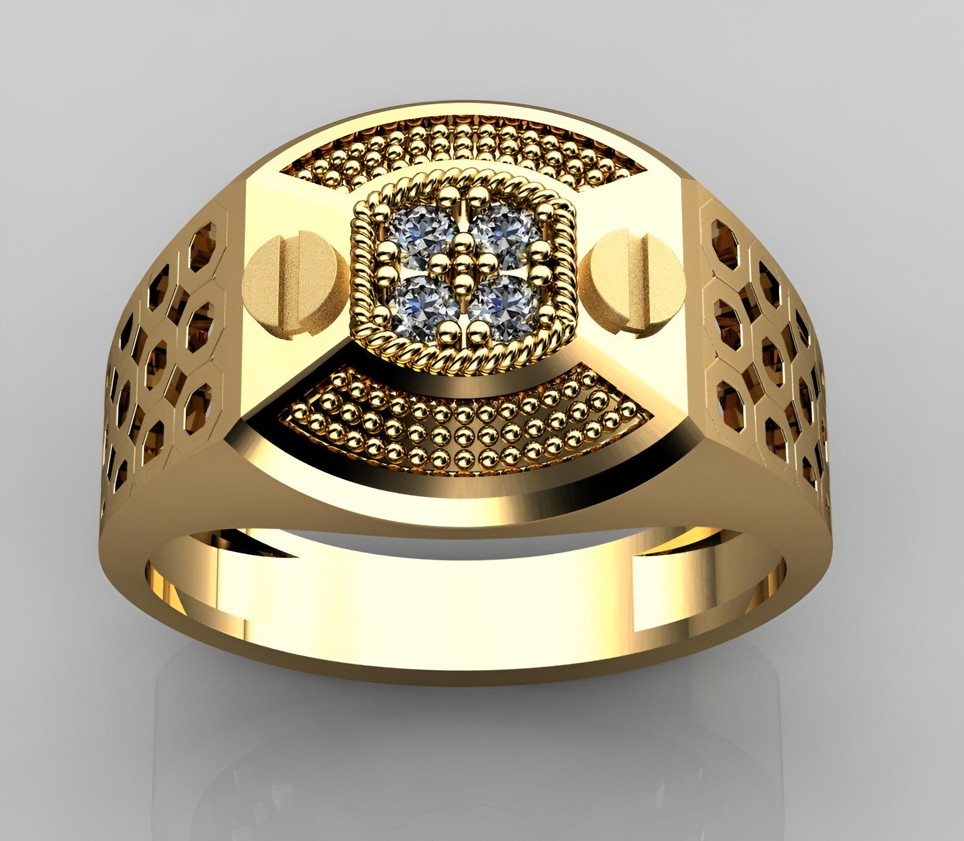 Mens Ring 3dm stl renders details  3D print model_1