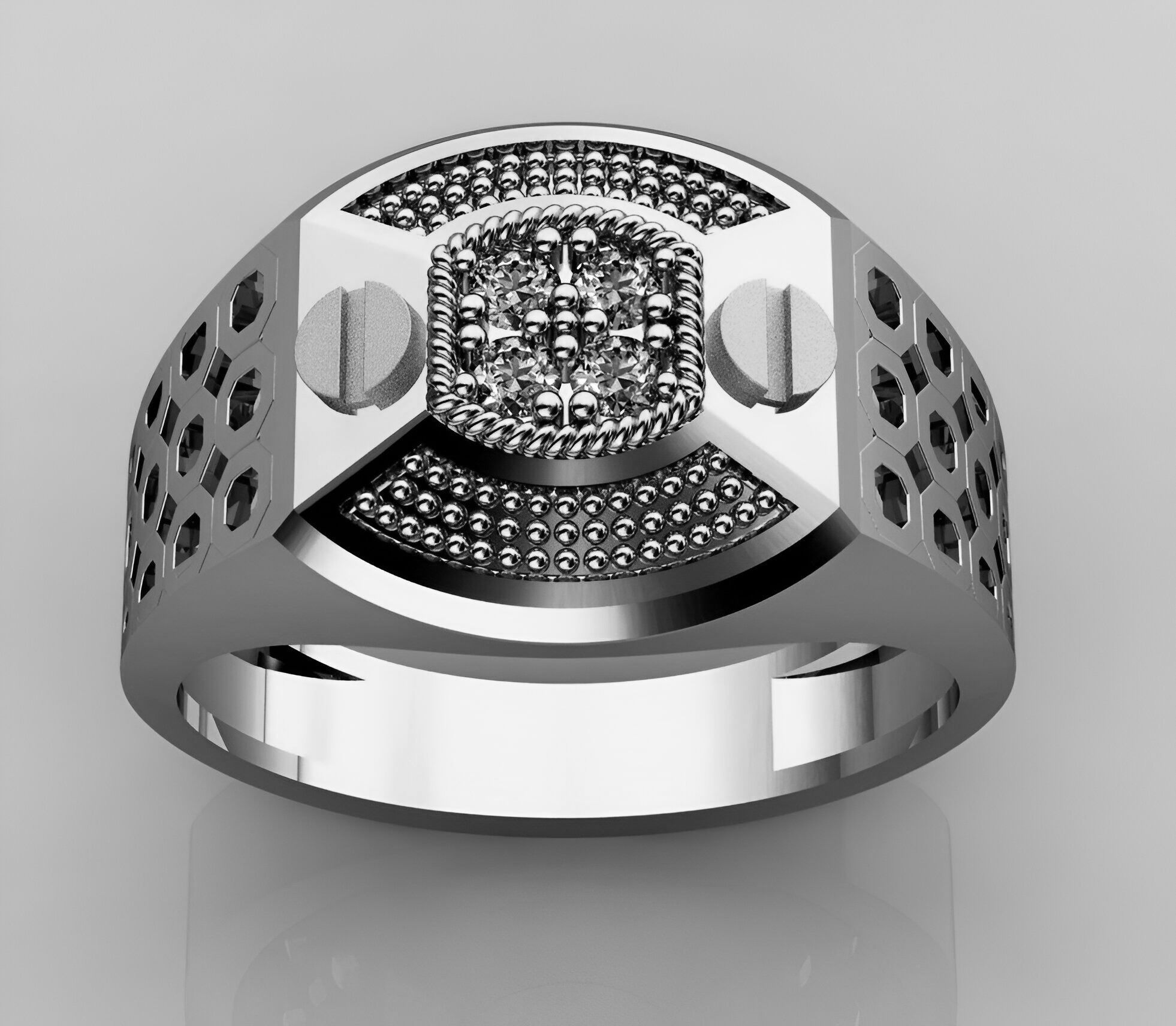 Mens Ring 3dm stl renders details  3D print model_2