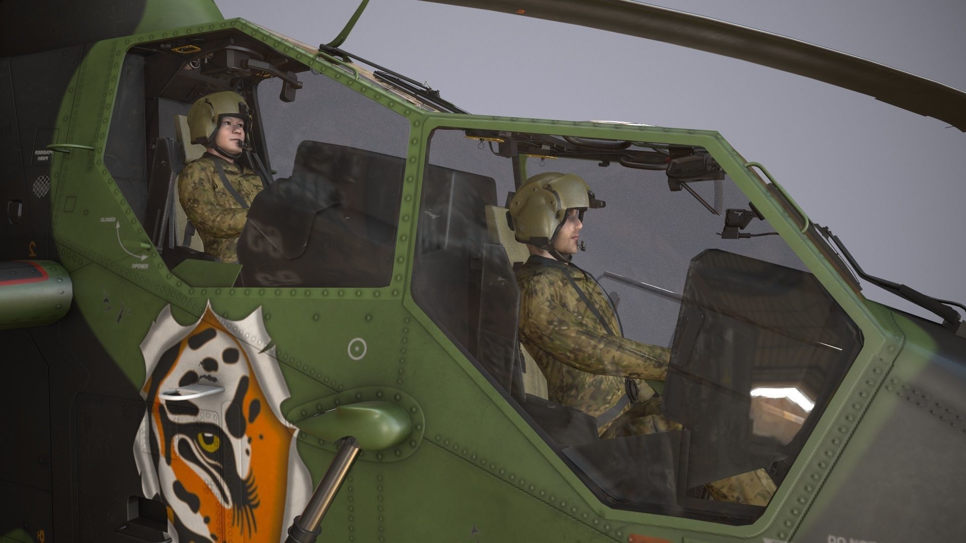  EC-665 Tiger HAC Germany Basic Animation Low-poly 3D model_9