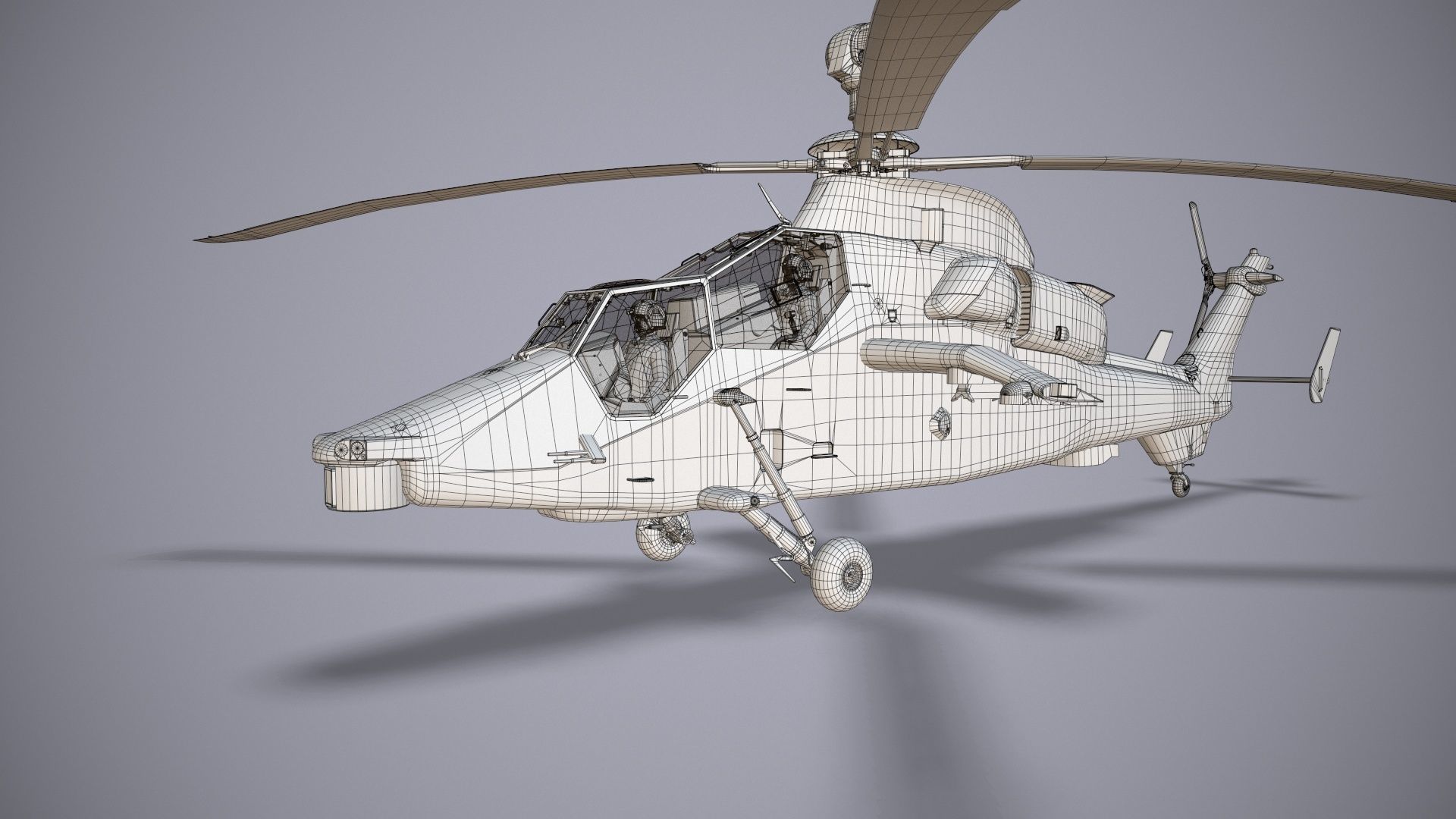  EC-665 Tiger HAC Germany Basic Animation Low-poly 3D model_36