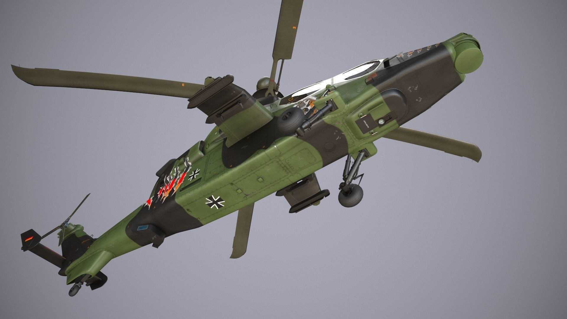  EC-665 Tiger HAC Germany Basic Animation Low-poly 3D model_16