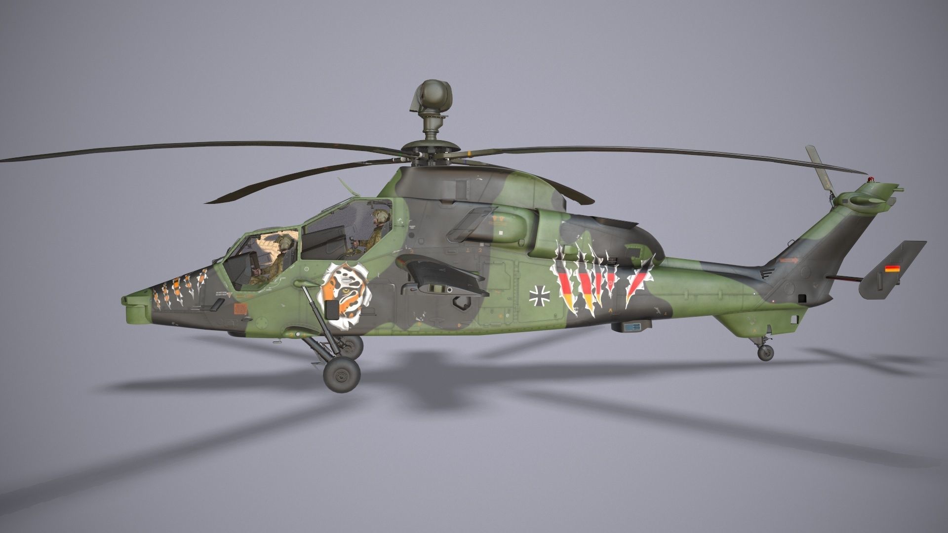  EC-665 Tiger HAC Germany Basic Animation Low-poly 3D model_4