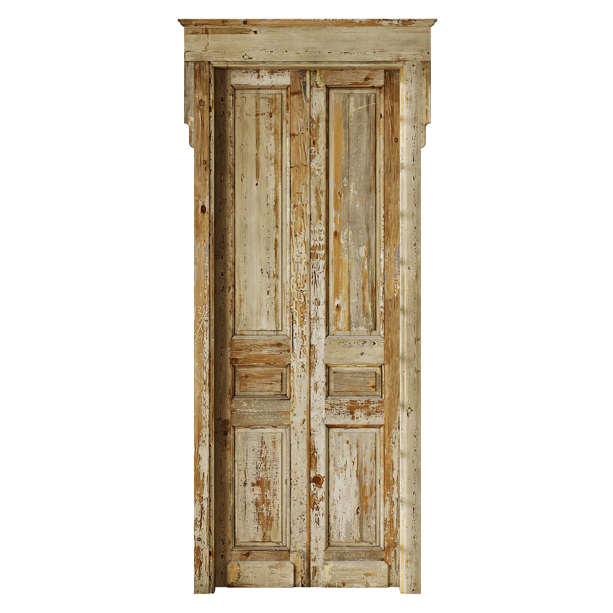 Old classic door 005 3D model_2