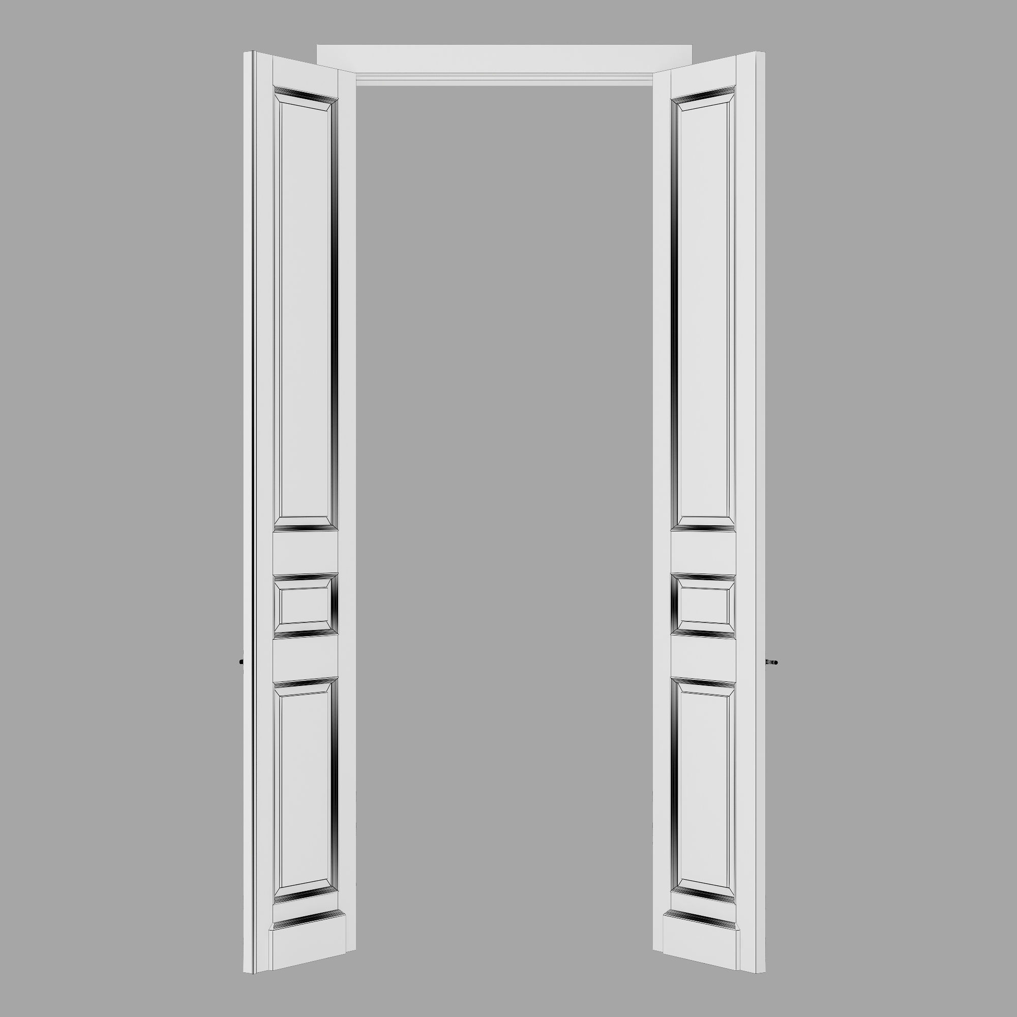 Old classic door 005 3D model_9