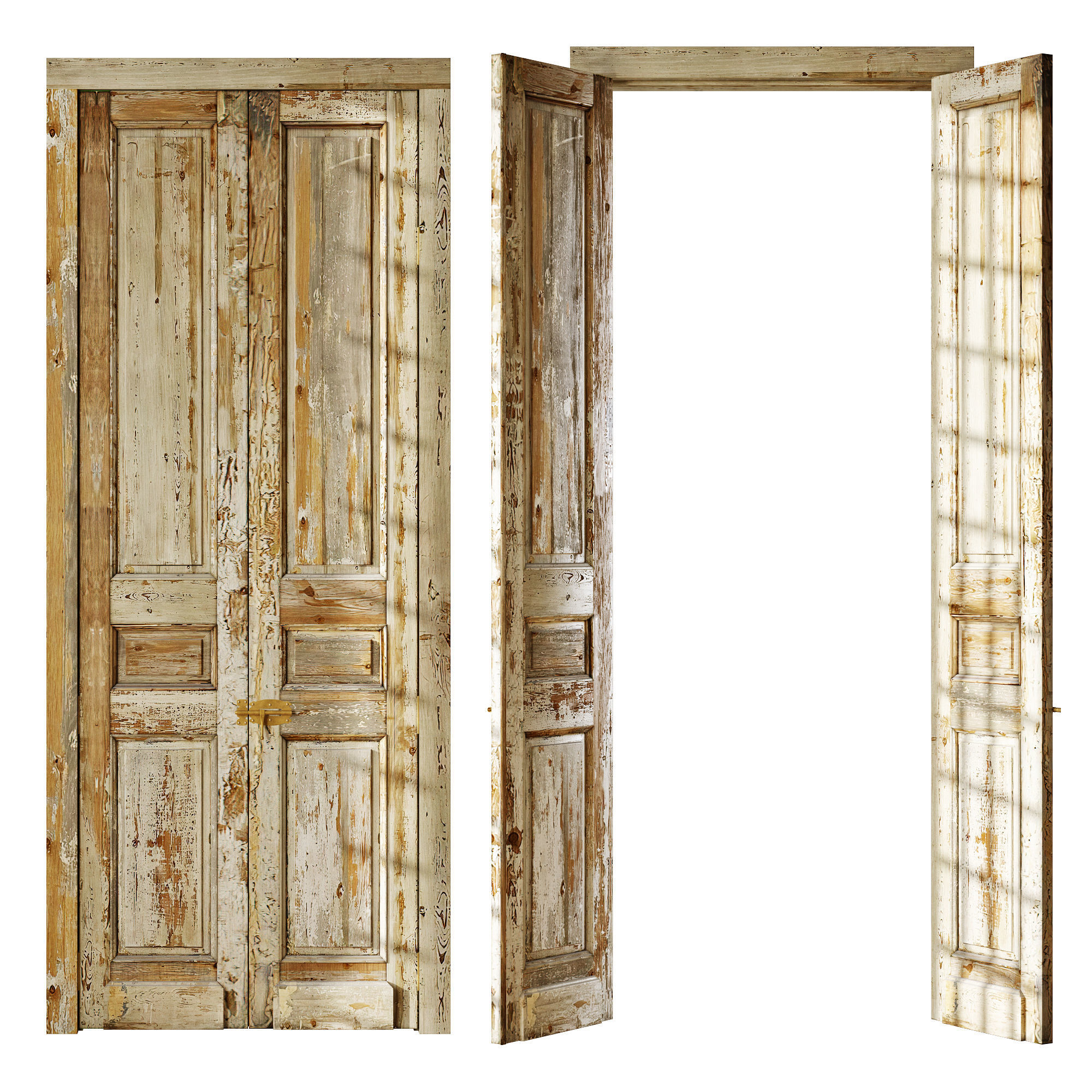 Old classic door 005 3D model_1