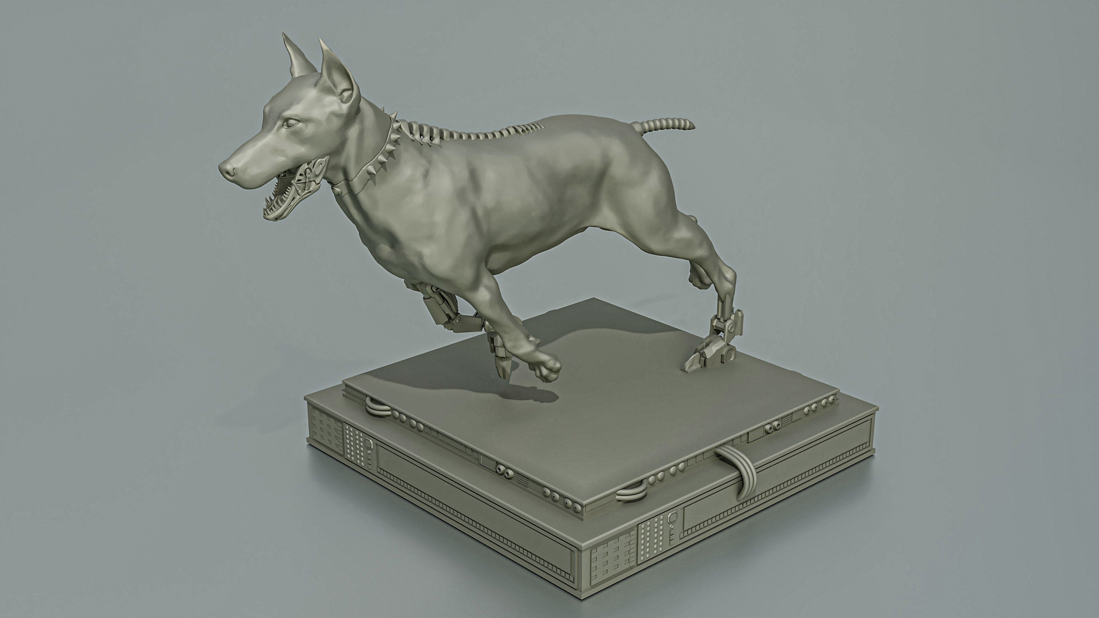 Cyborg Dog Doberman 3D print model_1