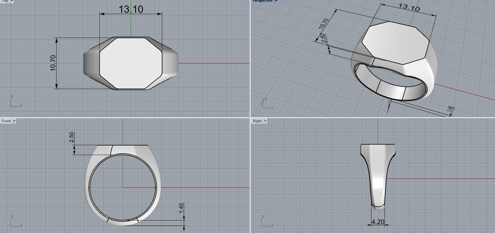 Signets rings Mix Size 3D print model_16