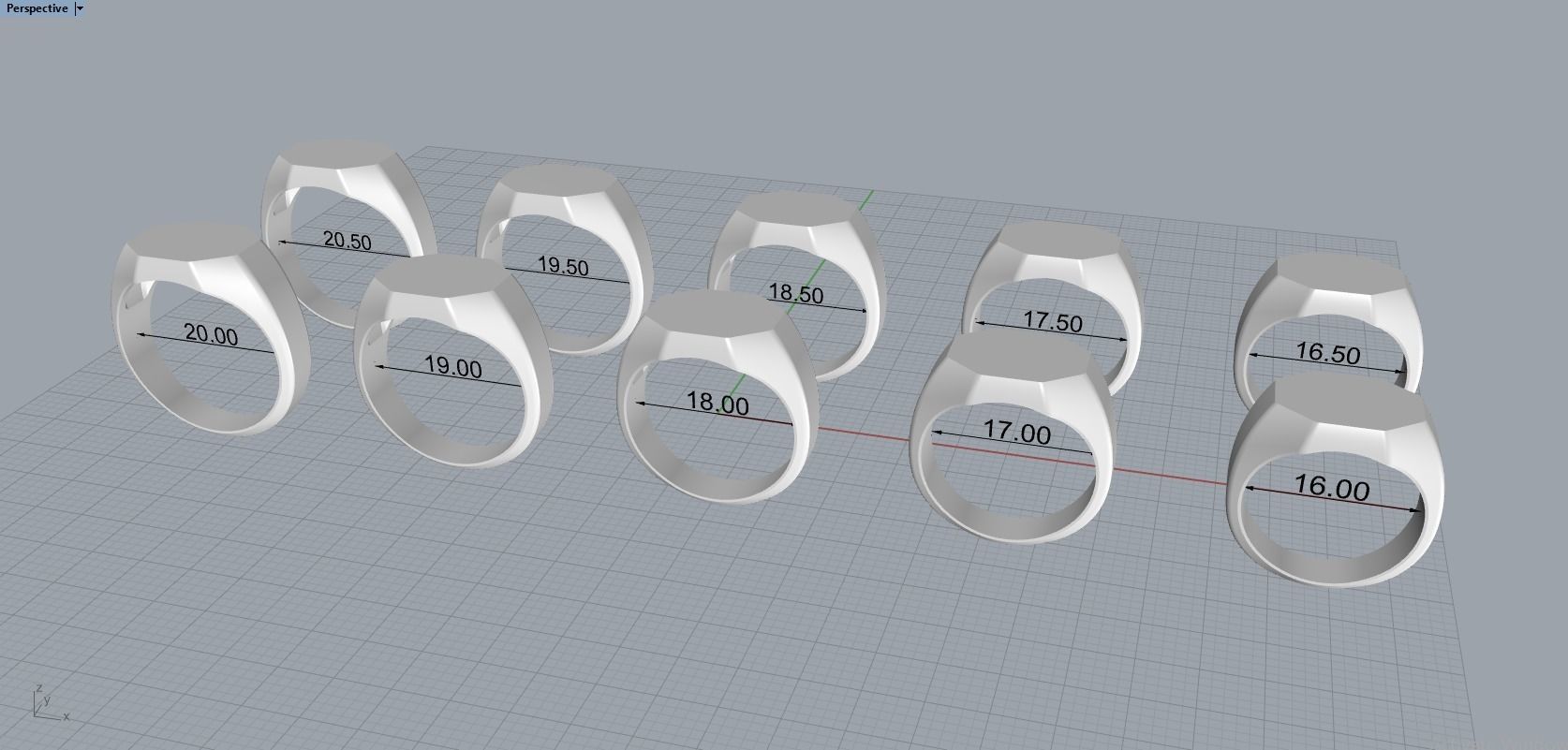 Signets rings Mix Size 3D print model_4