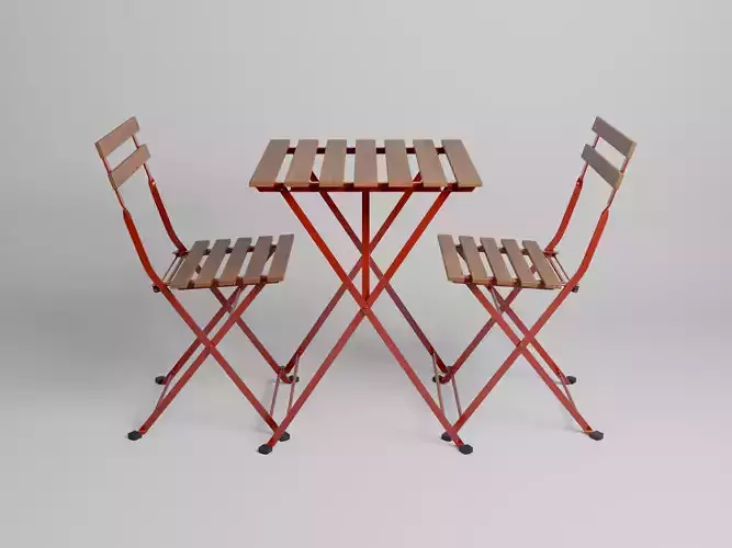 Ikea Tarno low-poly table and chairs set