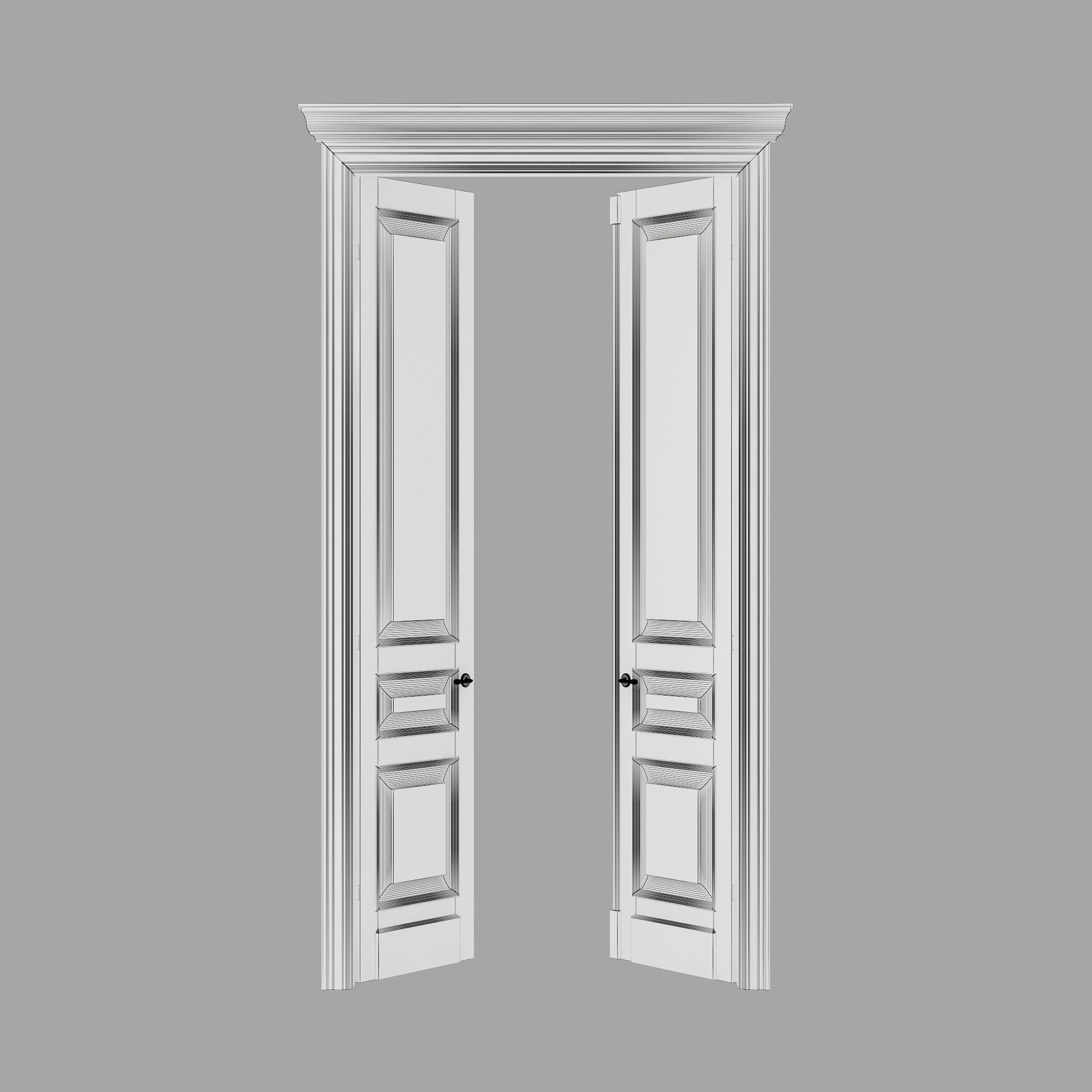 Old classic door 006 3D model_6