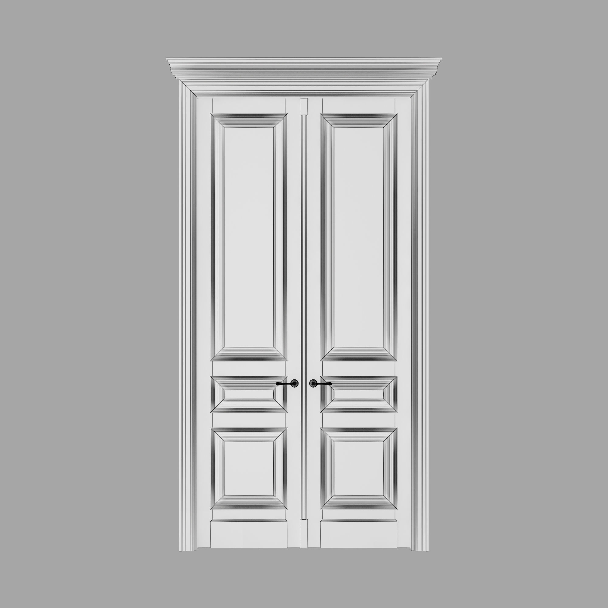 Old classic door 006 3D model_5