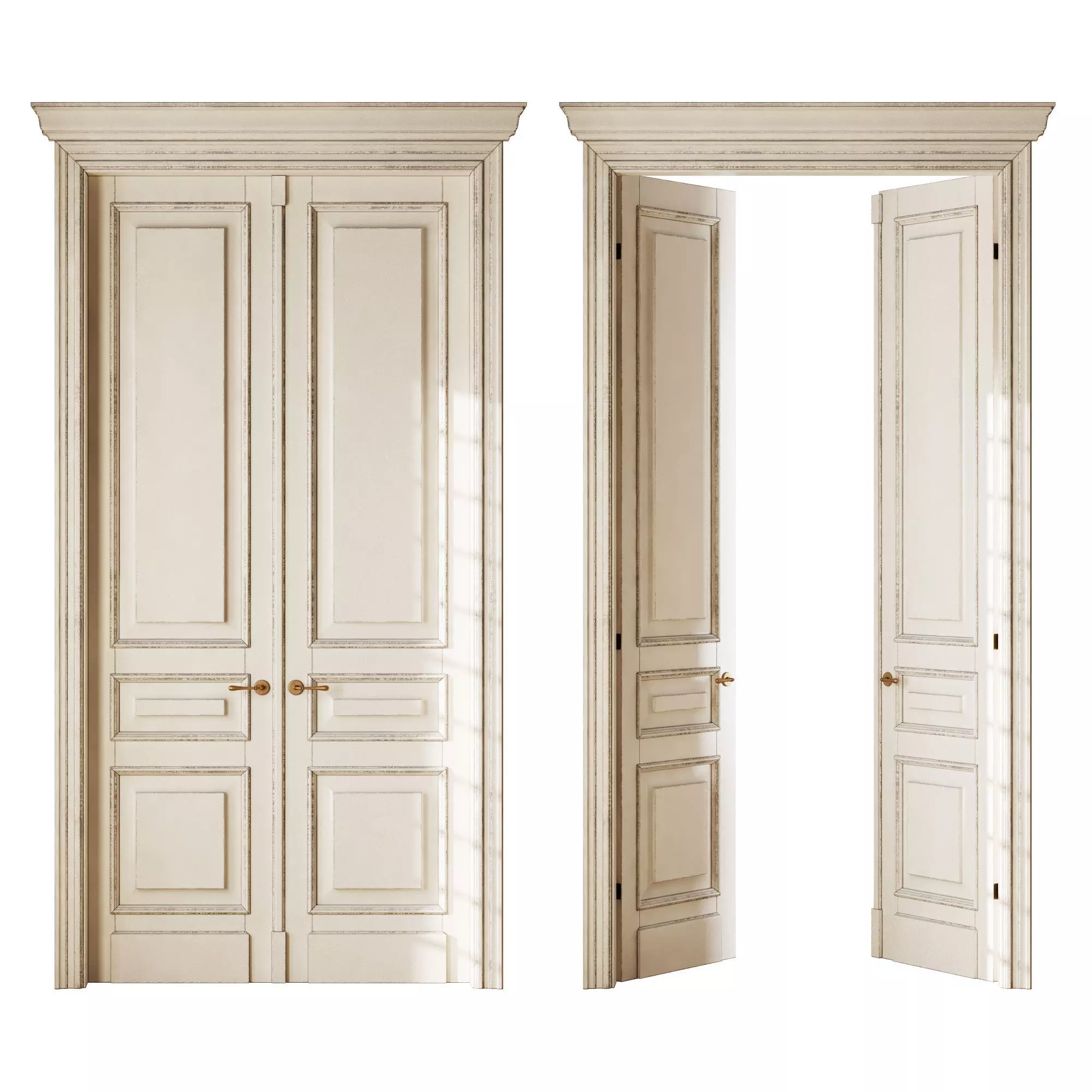 Old classic door 006 3D model_0