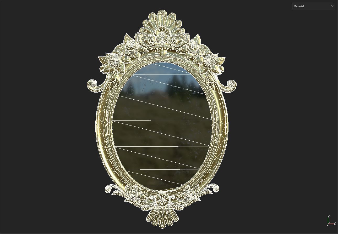 Mirror Low-poly 3D model_8