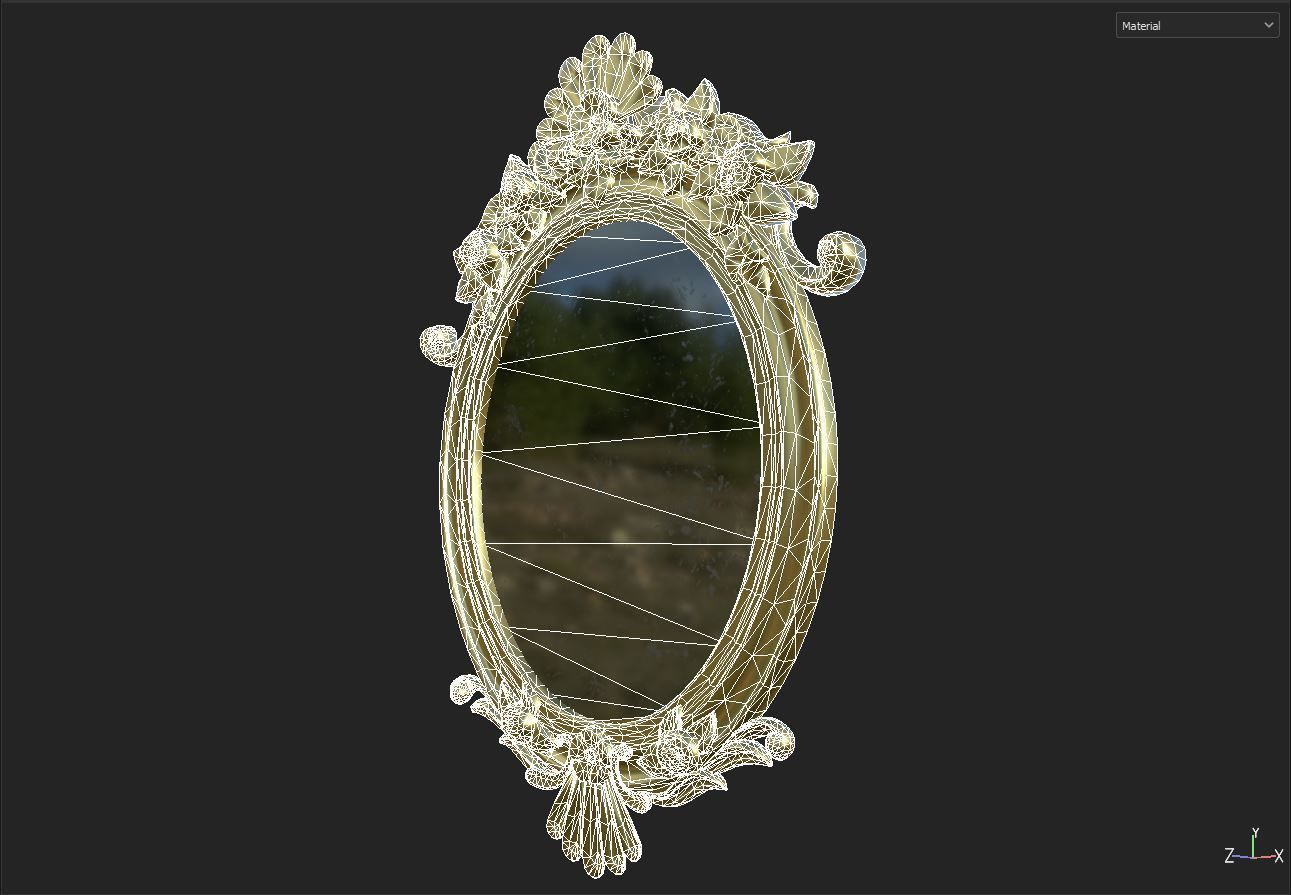 Mirror Low-poly 3D model_6
