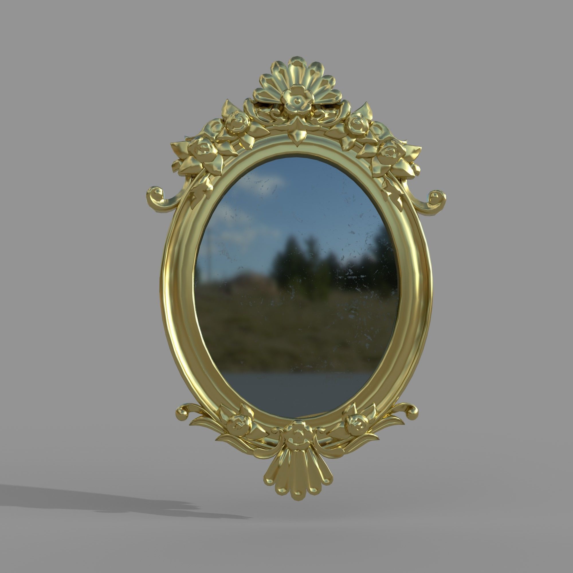 Mirror Low-poly 3D model_4