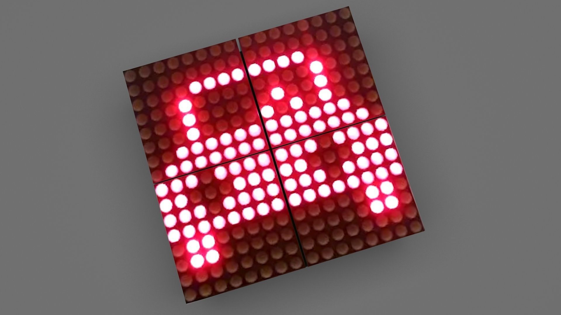 Illuminated LED Dot Matrix Display 3D model_4