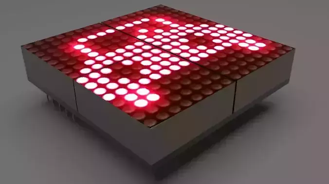 Illuminated LED Dot Matrix Display 3D model Illuminated LED Dot Matrix Display 3D model
