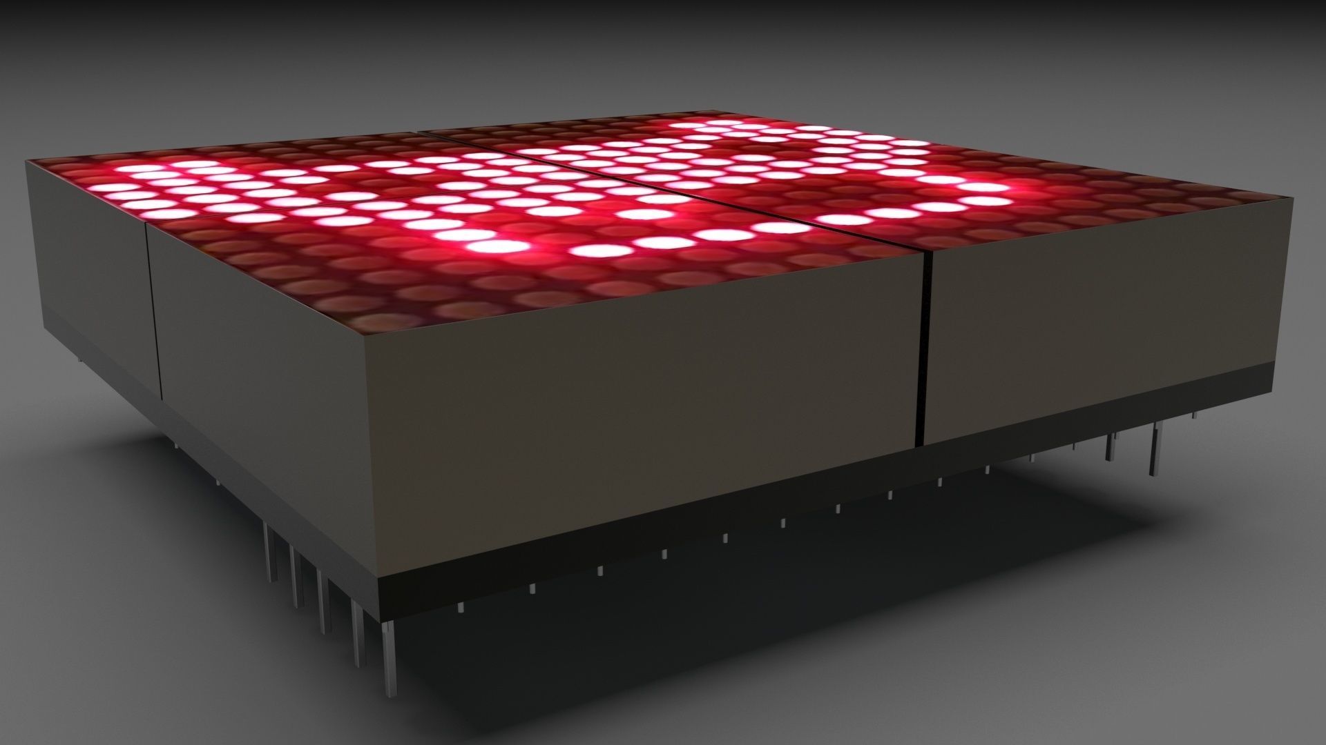 Illuminated LED Dot Matrix Display 3D model_2