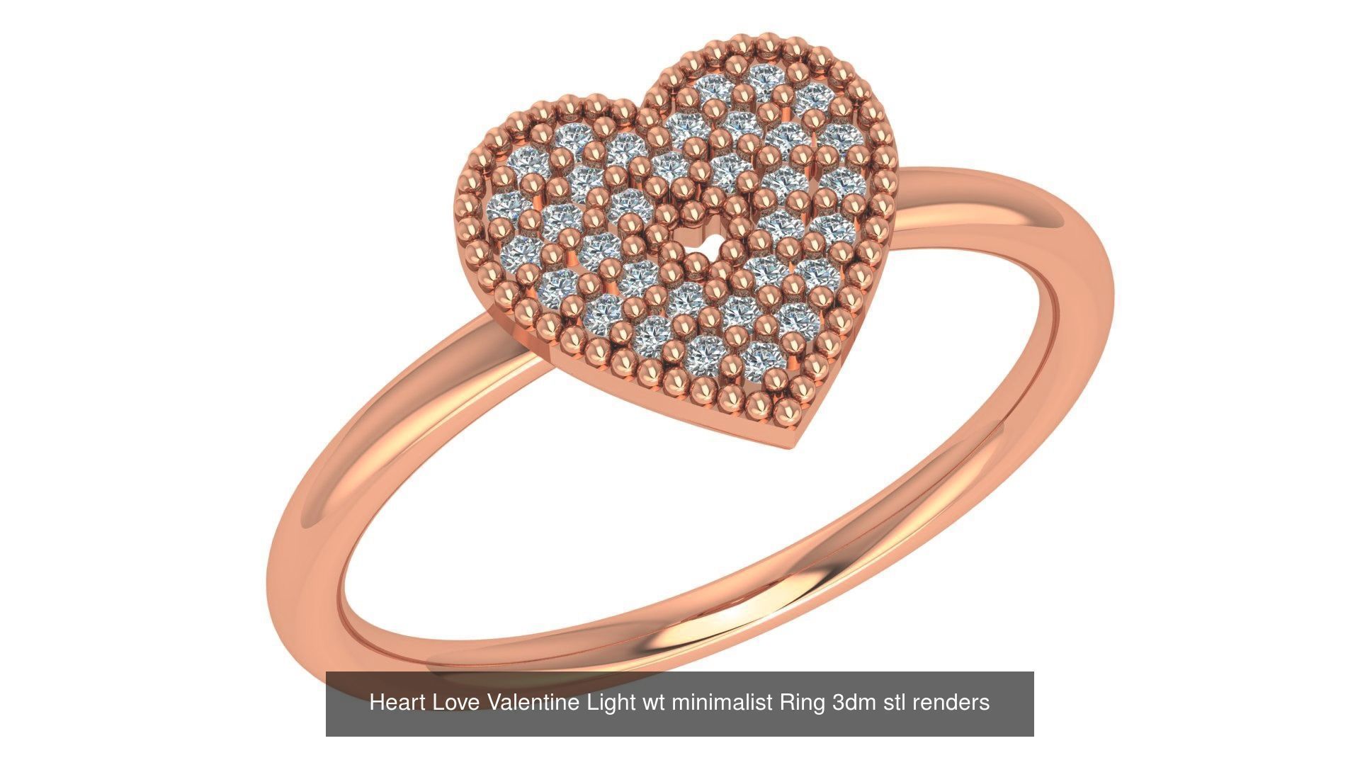 25 Heart Love Valentine Ring 3dm stl renders details 3D Model Collection_14