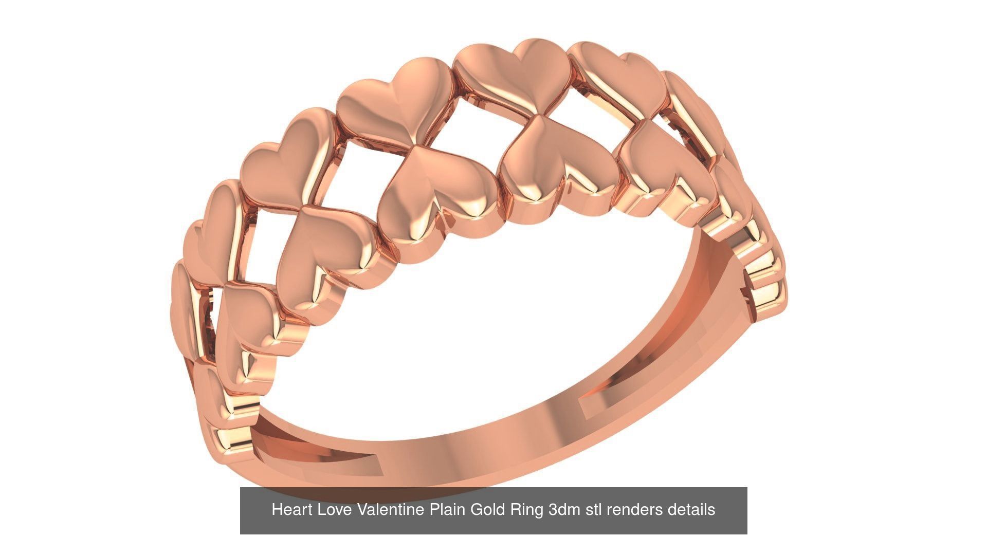 25 Heart Love Valentine Ring 3dm stl renders details 3D Model Collection_25