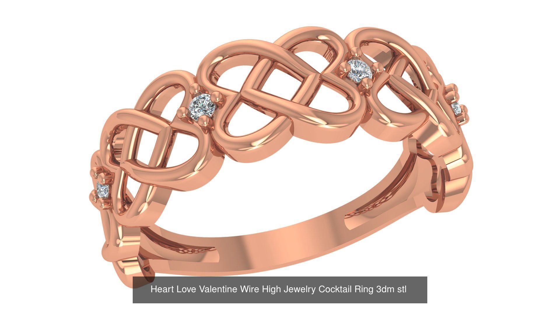 25 Heart Love Valentine Ring 3dm stl renders details 3D Model Collection_16