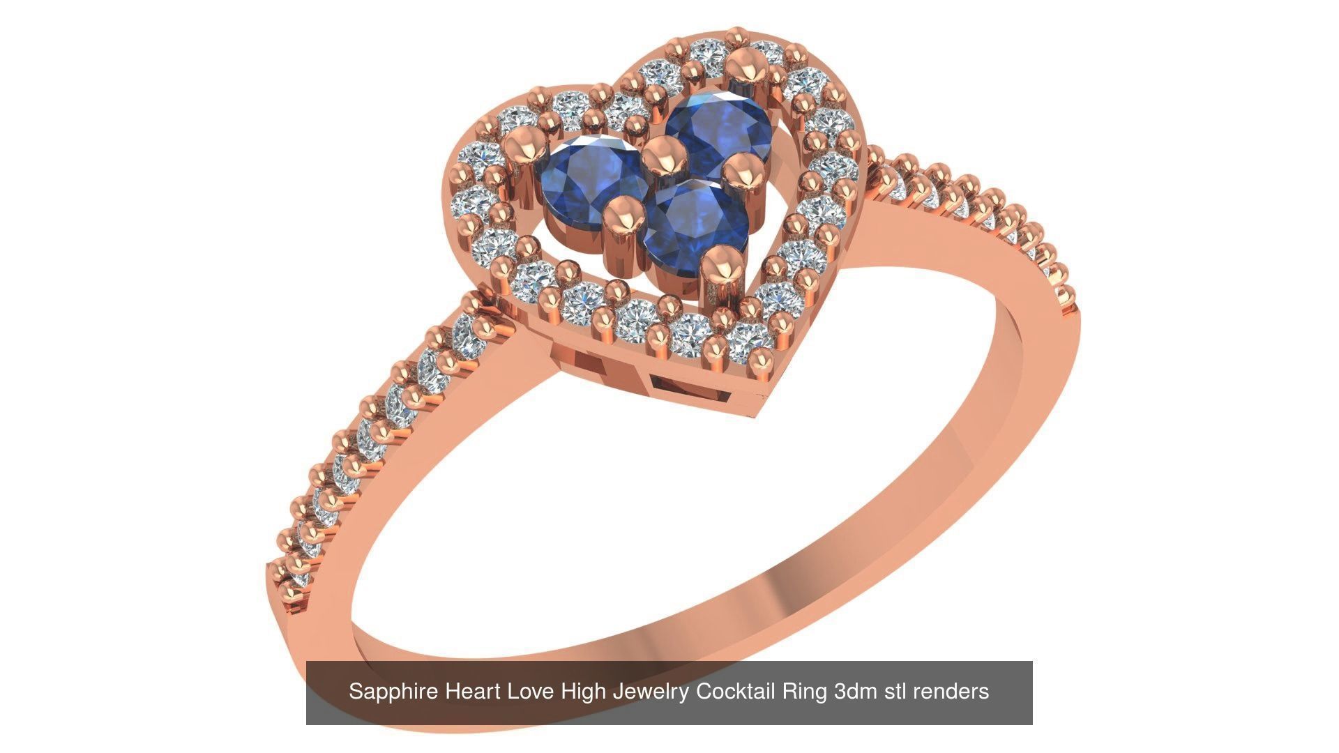 25 Heart Love Valentine Ring 3dm stl renders details 3D Model Collection_4