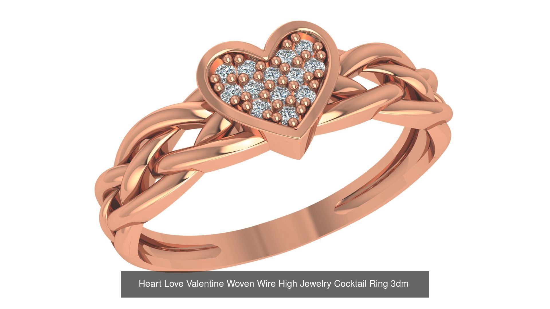 25 Heart Love Valentine Ring 3dm stl renders details 3D Model Collection_13