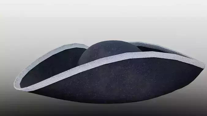 Low poly game ready tricorne hat Low-poly 3D model
