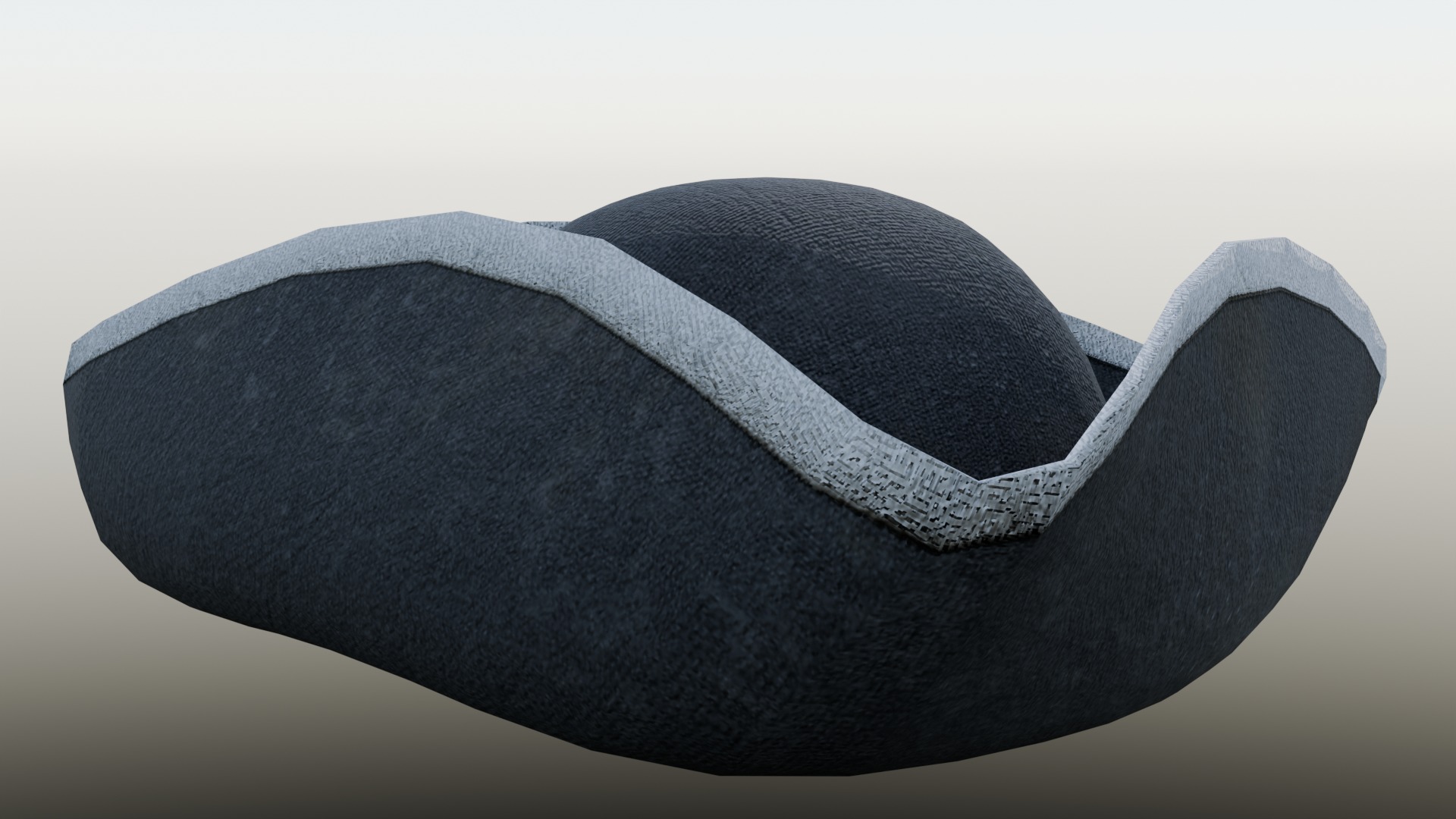 Low poly game ready tricorne hat Low-poly 3D model_4