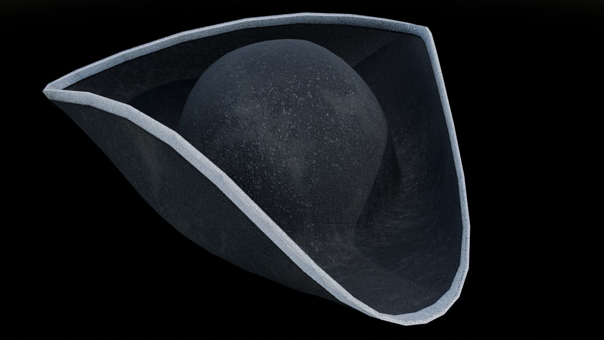 Low poly game ready tricorne hat Low-poly 3D model_2