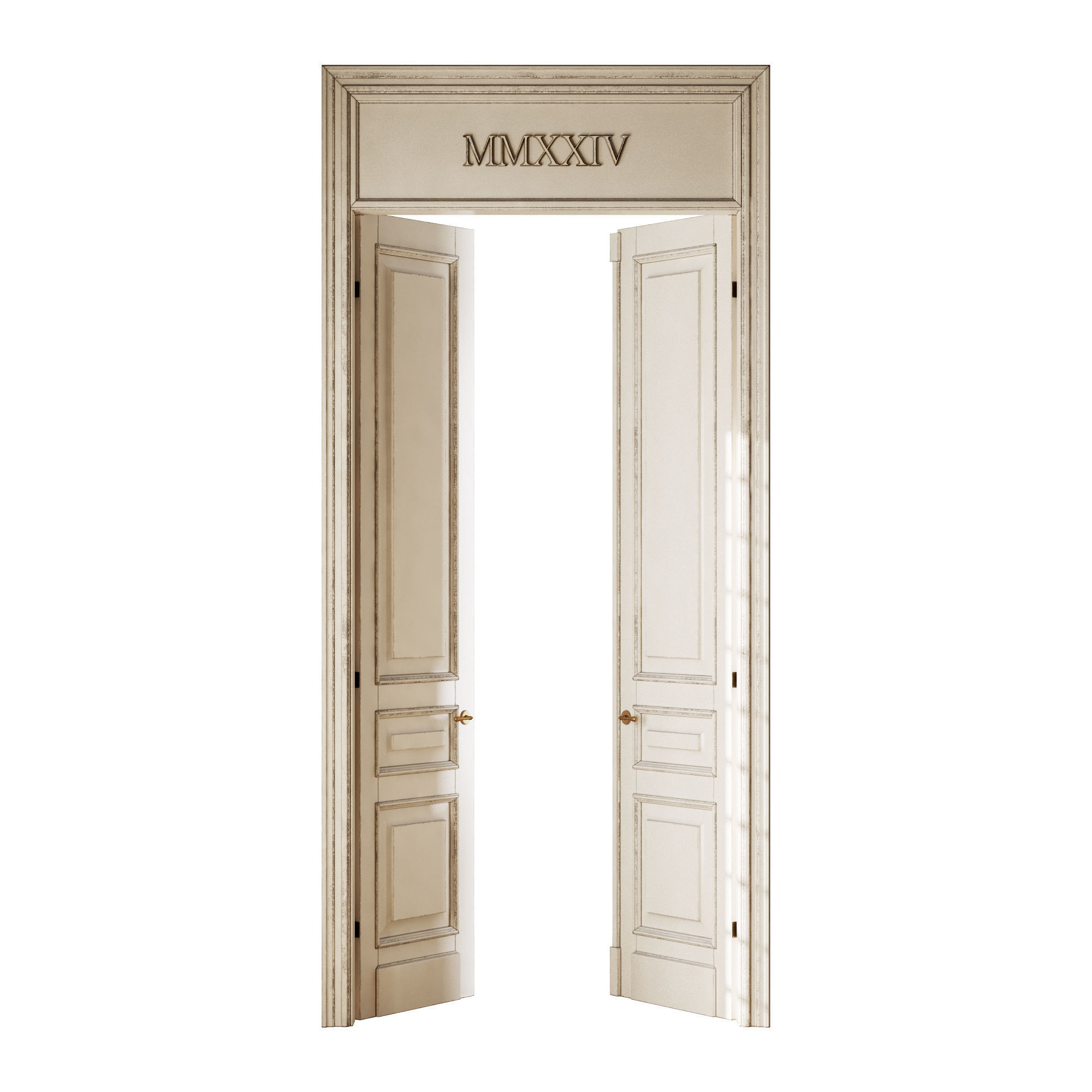 Old classic door 008 3D model_4