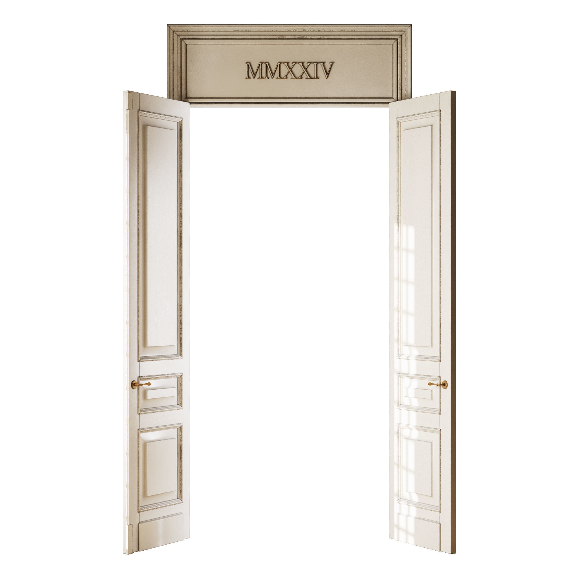 Old classic door 008 3D model_3