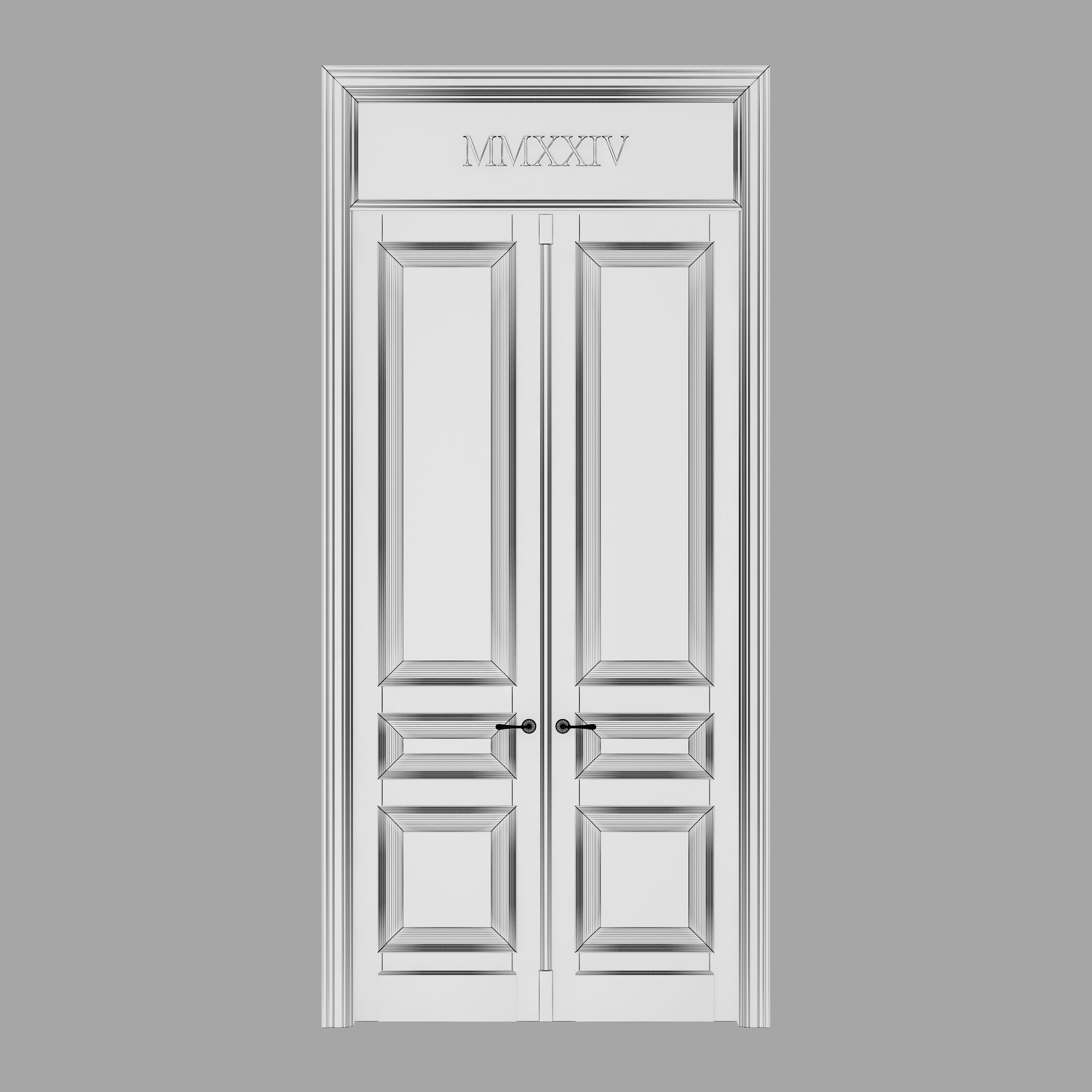 Old classic door 008 3D model_5