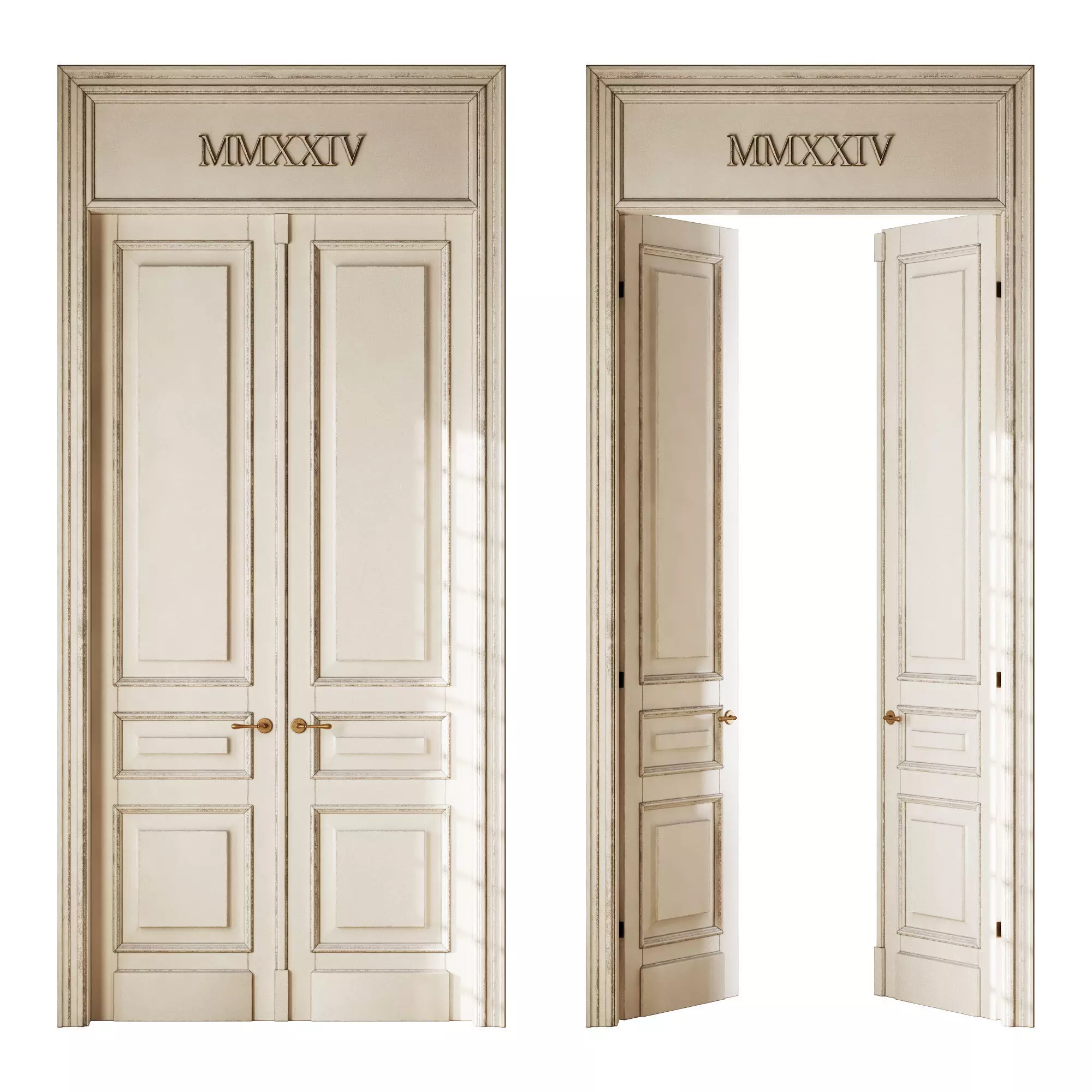 Old classic door 008 3D model_0