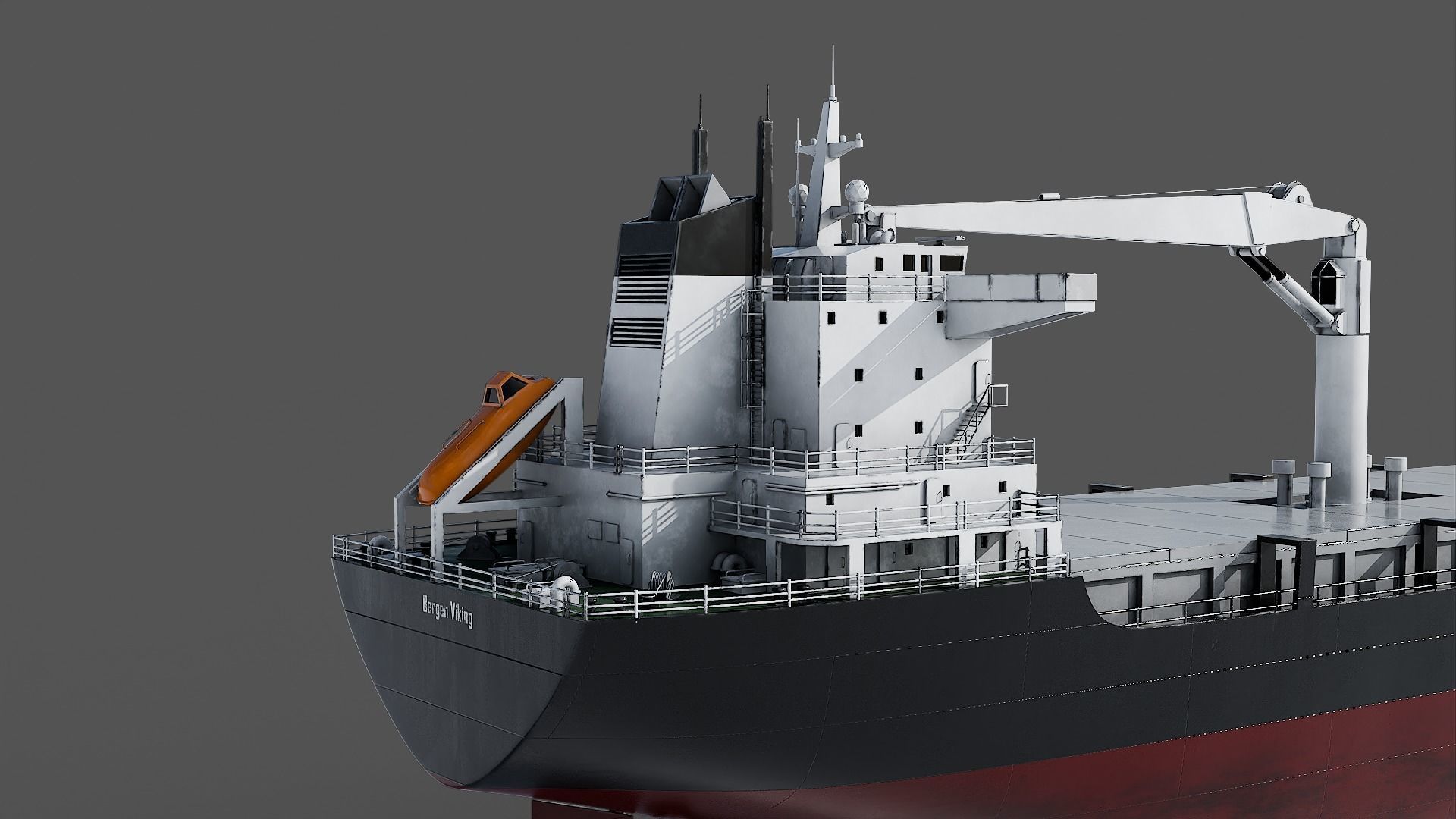 Cargo Ship Low-poly 3D model_4