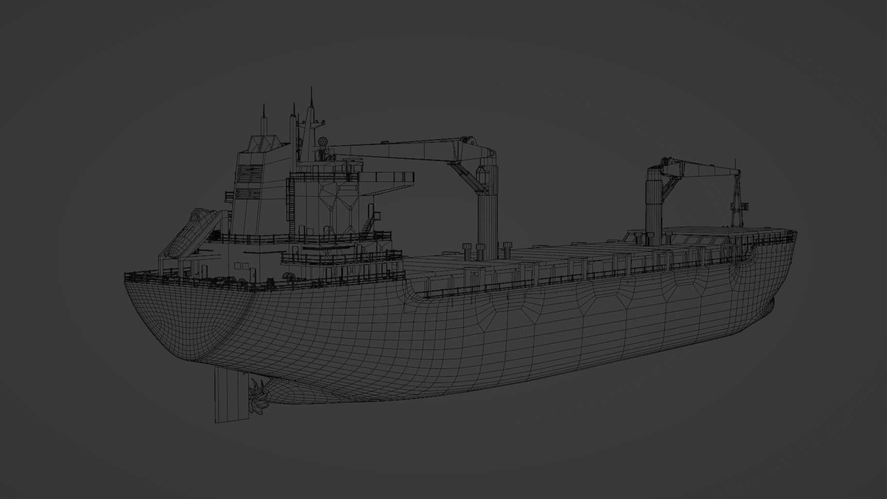 Cargo Ship Low-poly 3D model_9