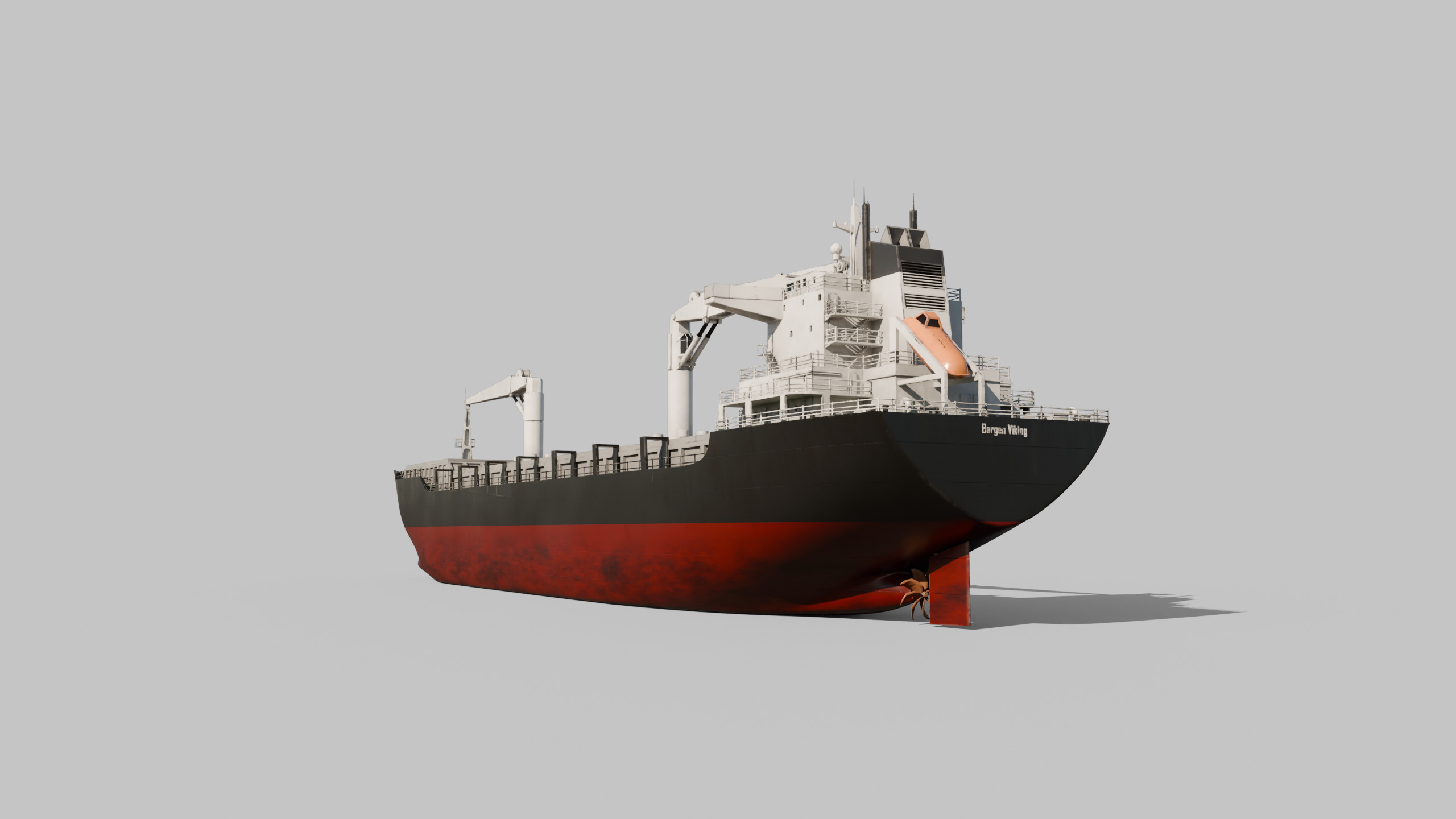Cargo Ship Low-poly 3D model_1