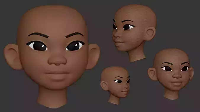 Free Stylized Head Base Mesh Free low-poly 3D model