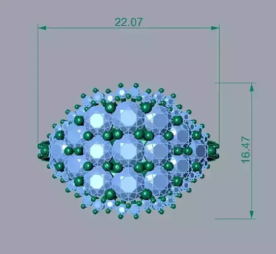 Ready to Print Cluster Diamond Ring  3DM and STL Files 