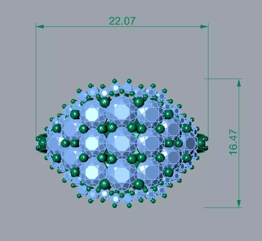 Ready to Print Cluster Diamond Ring 3DM and STL Files 3D print model