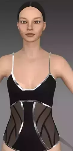 Corset blouse black color modern look metalic strap