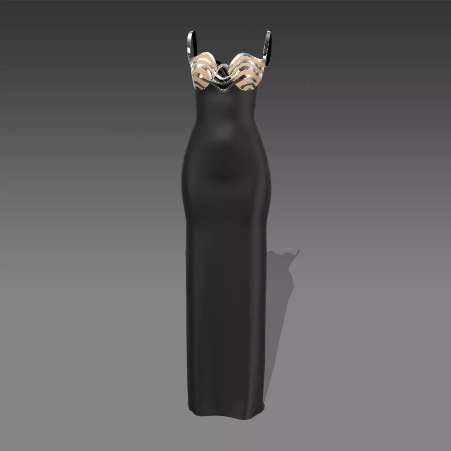 bra metalic strap dress Low-poly 3D model