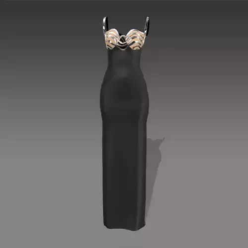 bra metalic strap  dress Low-poly 3D model