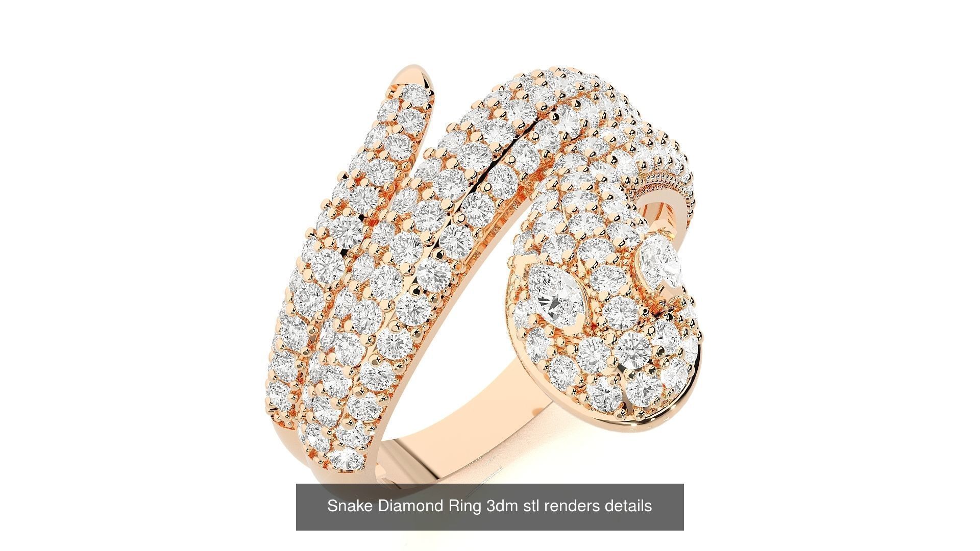 31 Snake Ring Earrings Pendant Bracelet 3dm stl renders details 3D Model Collection_4