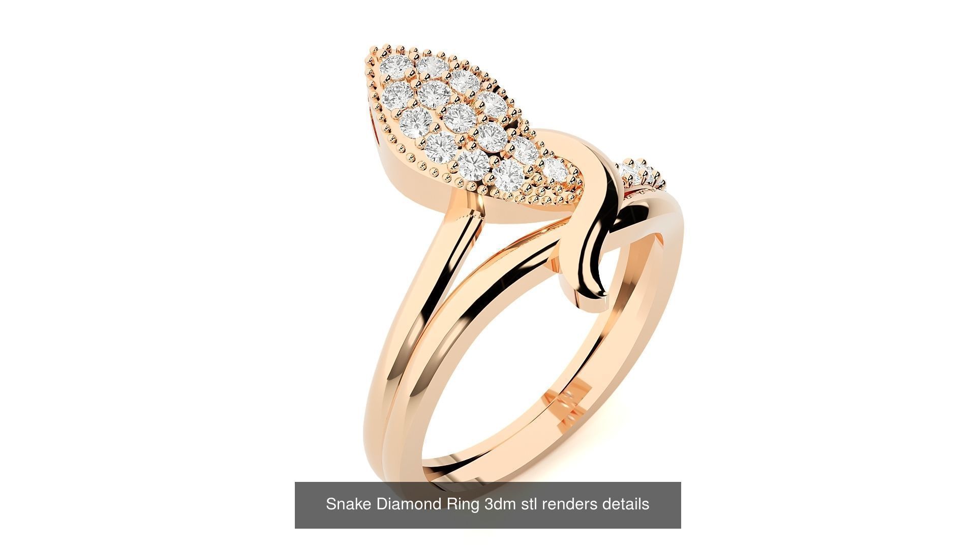 31 Snake Ring Earrings Pendant Bracelet 3dm stl renders details 3D Model Collection_9