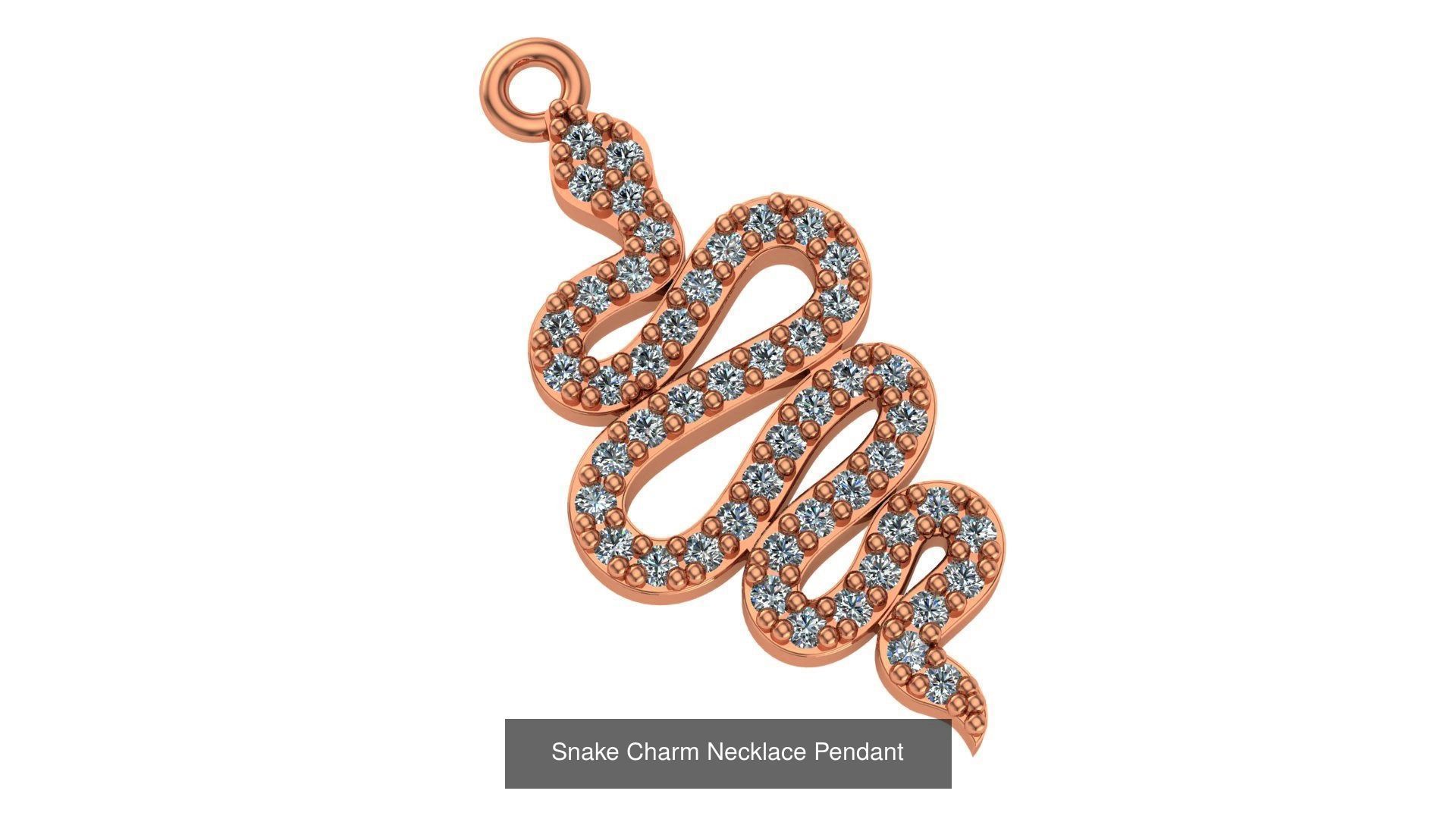 31 Snake Ring Earrings Pendant Bracelet 3dm stl renders details 3D Model Collection_29