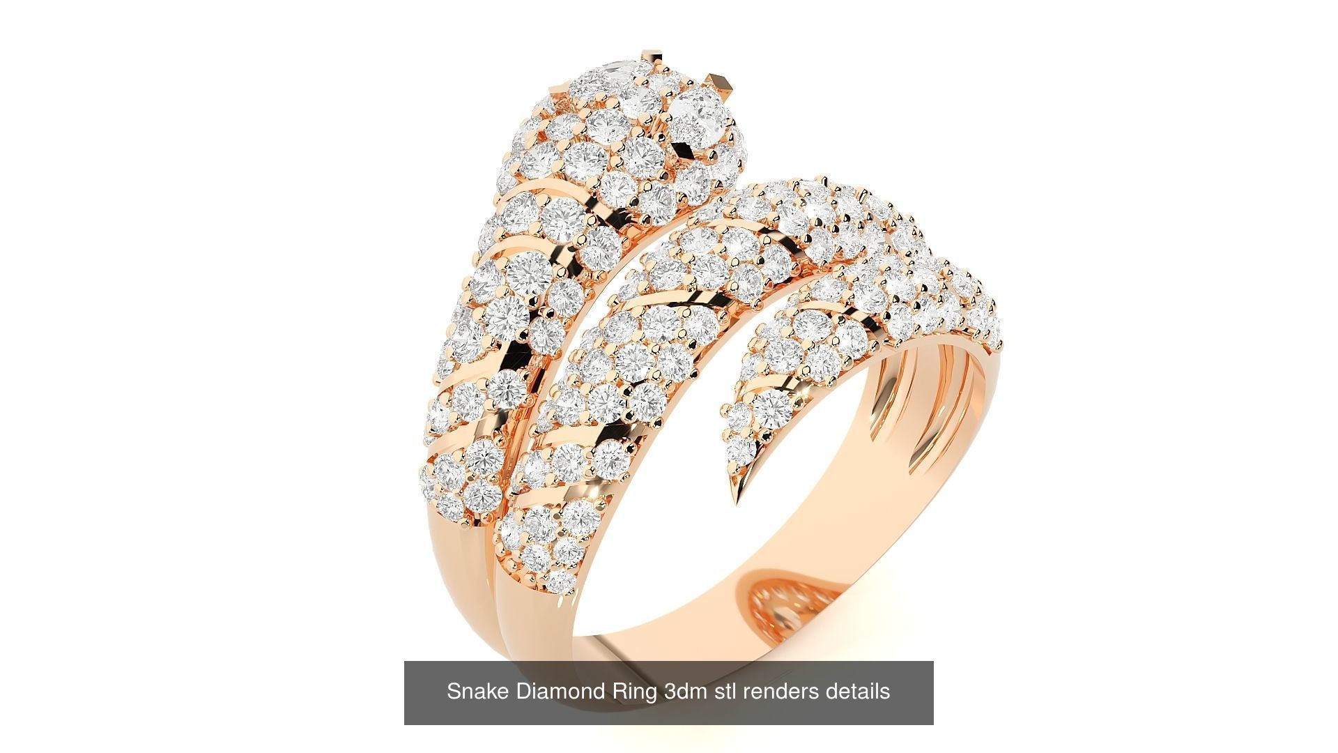 31 Snake Ring Earrings Pendant Bracelet 3dm stl renders details 3D Model Collection_10