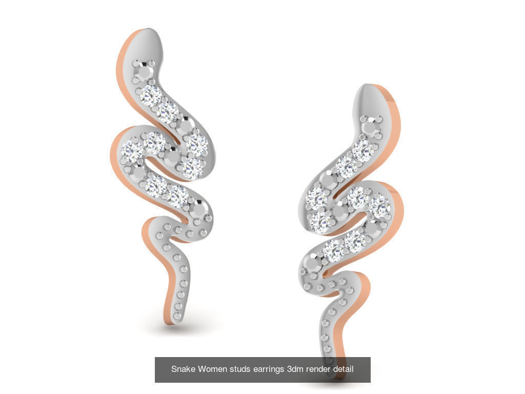 31 Snake Ring Earrings Pendant Bracelet 3dm stl renders details 3D Model Collection_15